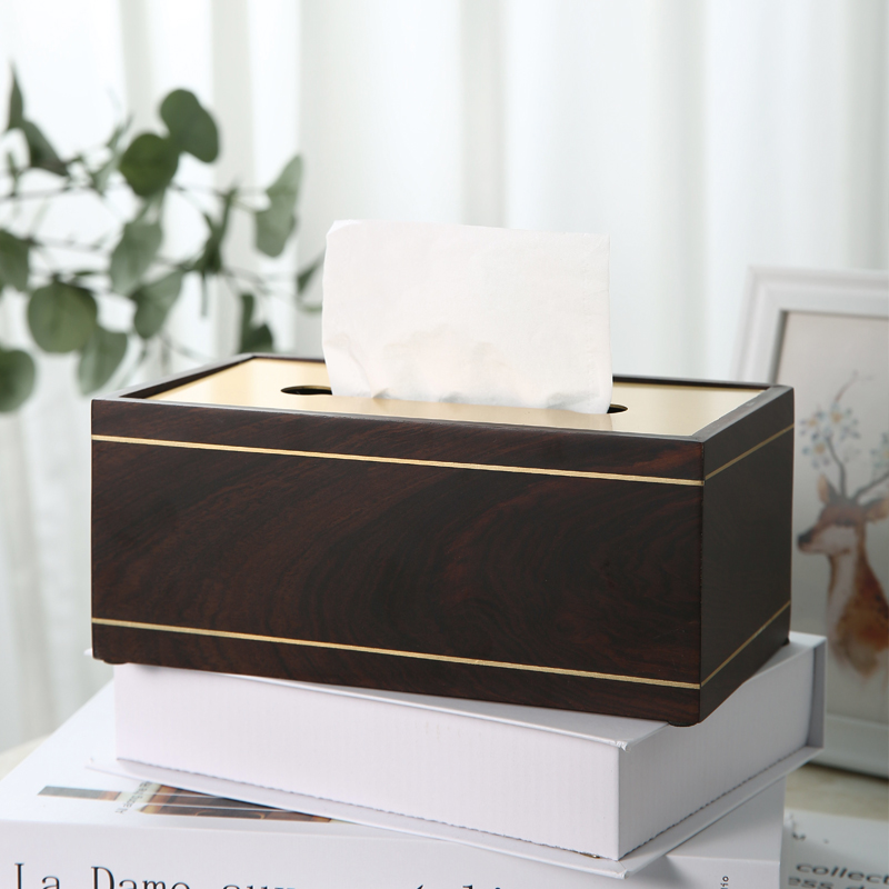 推荐黑檀木实木纸巾盒黄铜抽纸盒客厅家用创意纸巾茶几纸抽盒高档
