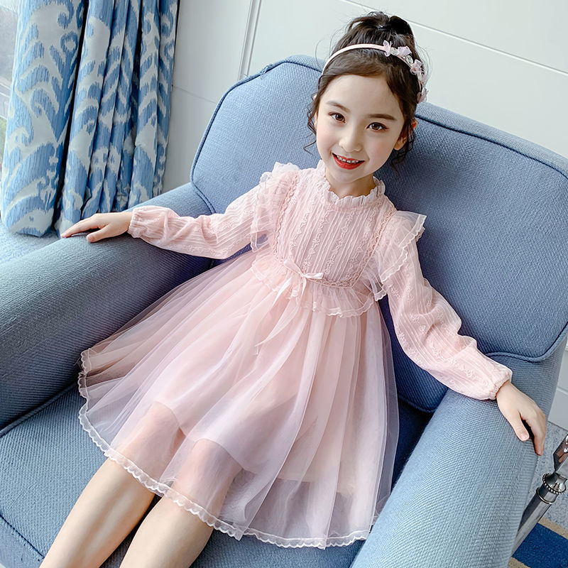 女童连衣裙穿装新款公主裙蓬蓬纱裙子女孩韩版洋气女宝宝春秋儿童
