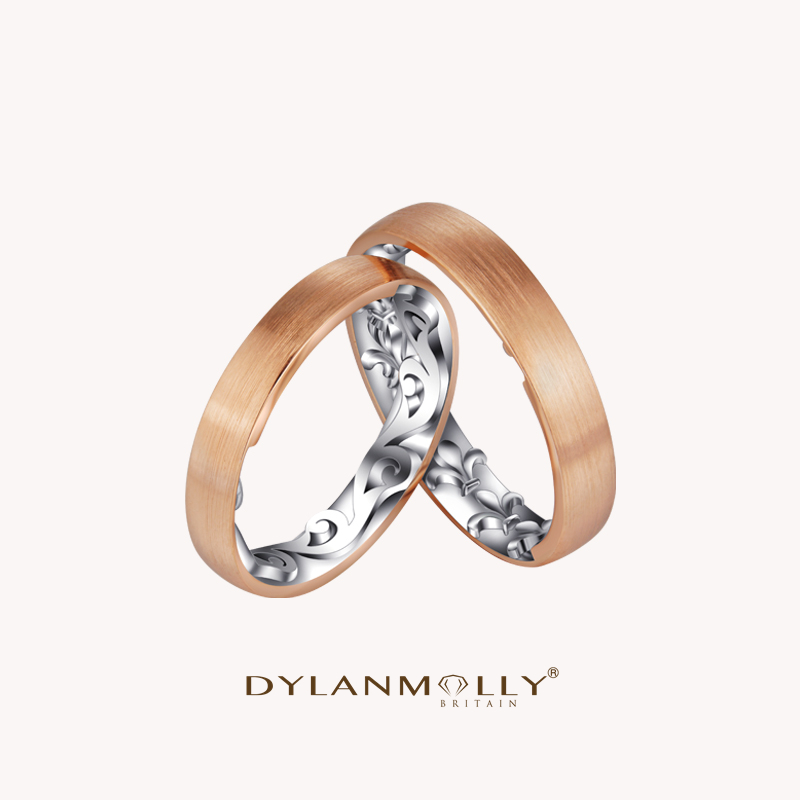 迪伦茉莉JET’AIME18K金情侣结婚对戒AU750原创设计定制戒指指环