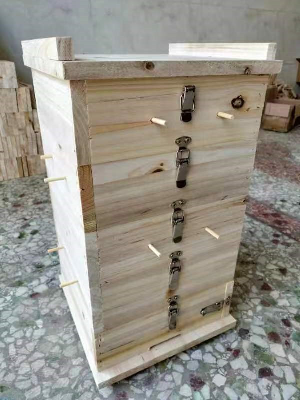 【新农人】中蜂抛光格子箱诱蜂箱土养箱巢蜜箱五层烘干全杉木蜂箱