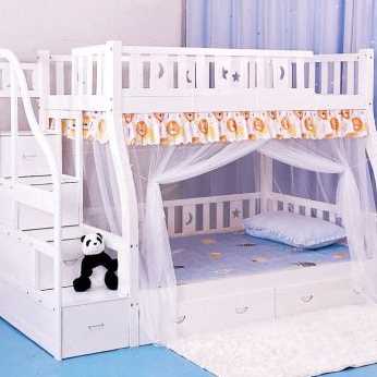 厂销蚊帐15字g子母床上下铺家用梯形双层高低儿童床12m18米135m1