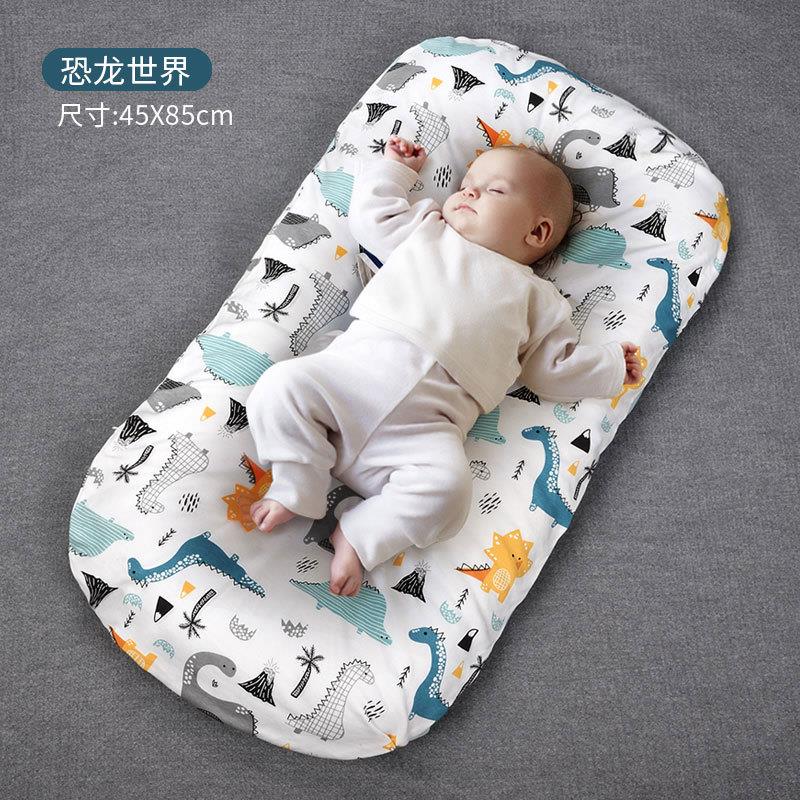 2021新款亚马逊便携式婴儿床中床 新生儿防压可拆洗仿生床豆豆绒