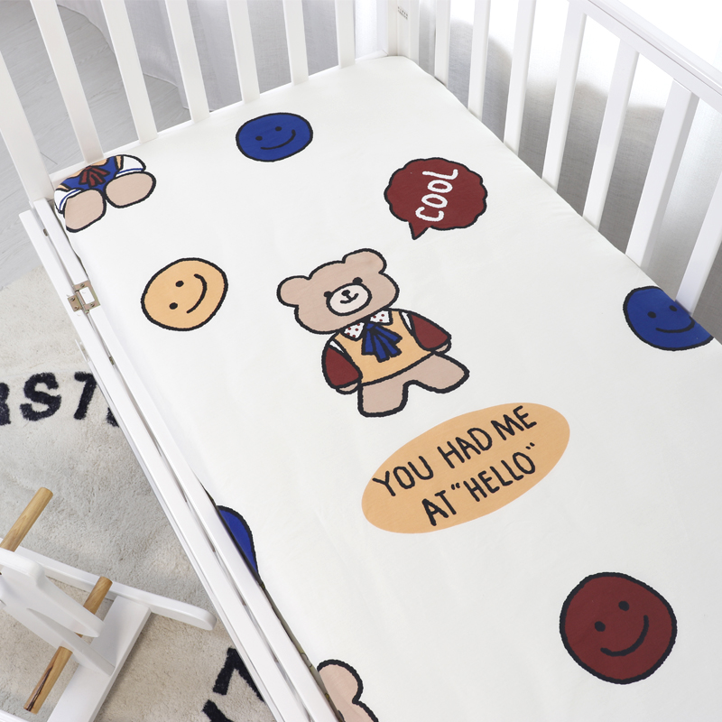 婴儿床笠单件新生宝宝床垫保护套幼儿园床罩全棉床单卡通可定制