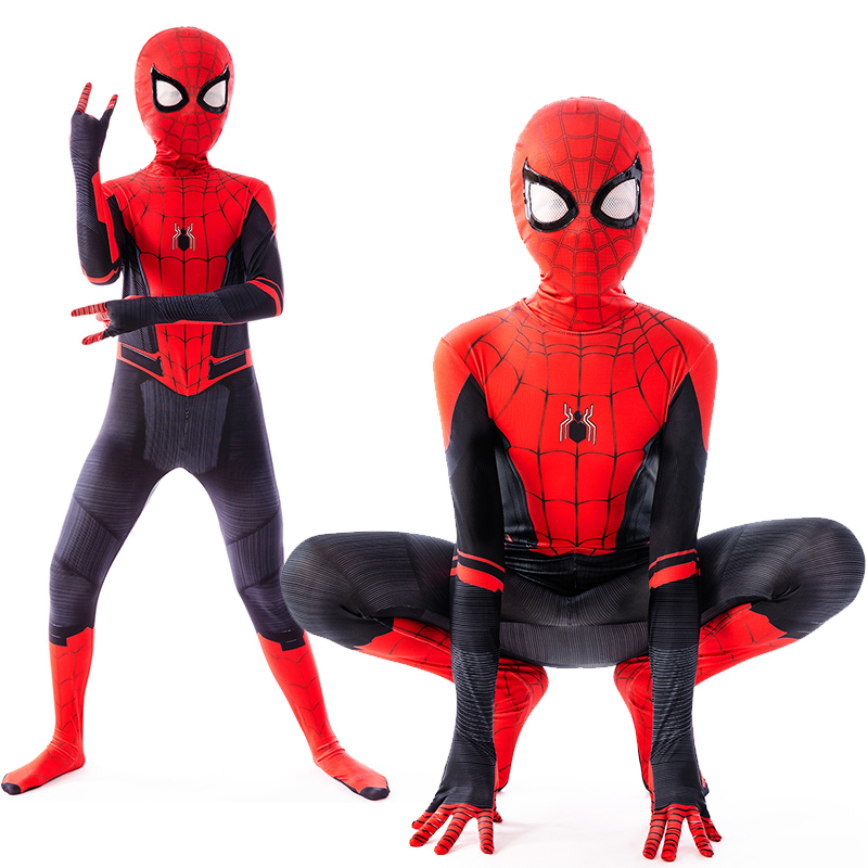 蜘蛛侠衣服男童cosplay紧身纳米连体战衣过新年儿童服装装扮道具