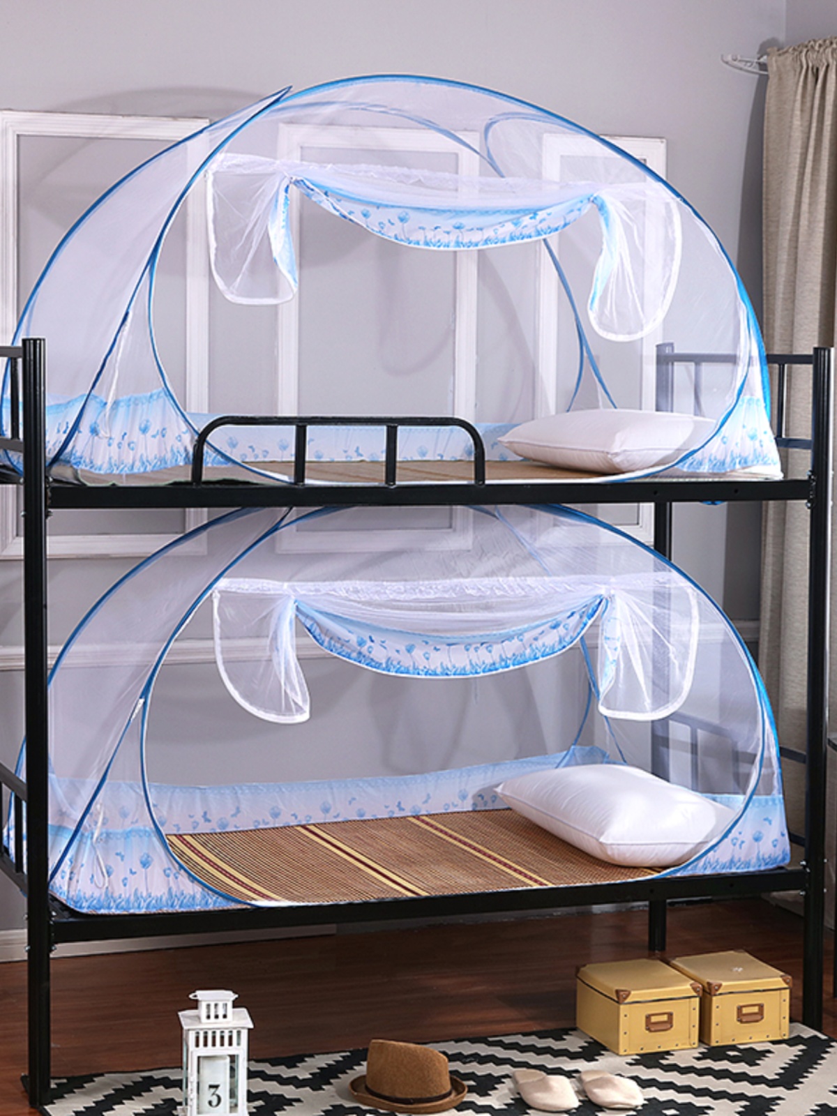 学生宿舍蚊帐蒙古包式单人床上下铺1.5m子母床双层床高低儿童防摔