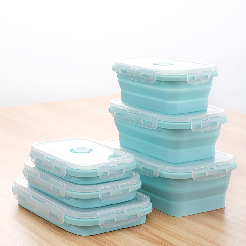 硅胶旅游折叠饭盒儿童户外便携旅行可伸缩泡面碗带盖微波冰箱餐具