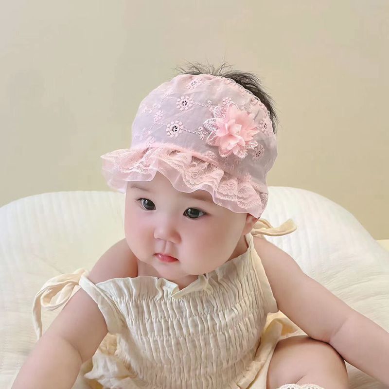 婴儿遮囟门发带帽子女宝宝卤门帽纯棉镂空超薄透气夏天小月龄胎帽