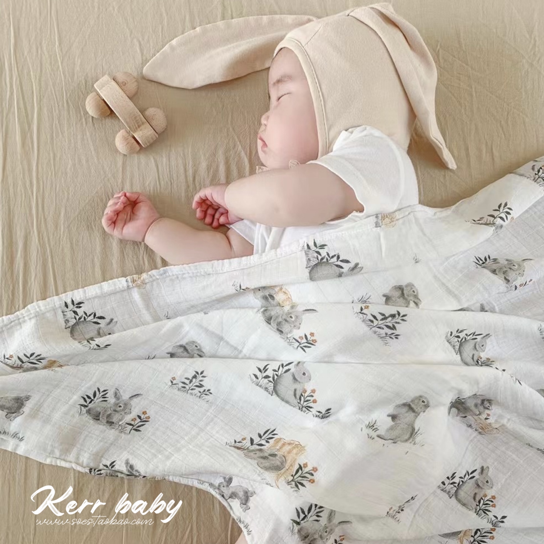 Kerr baby 婴儿纱布被子夏季薄款新生儿用品襁褓包巾初生儿抱被盖