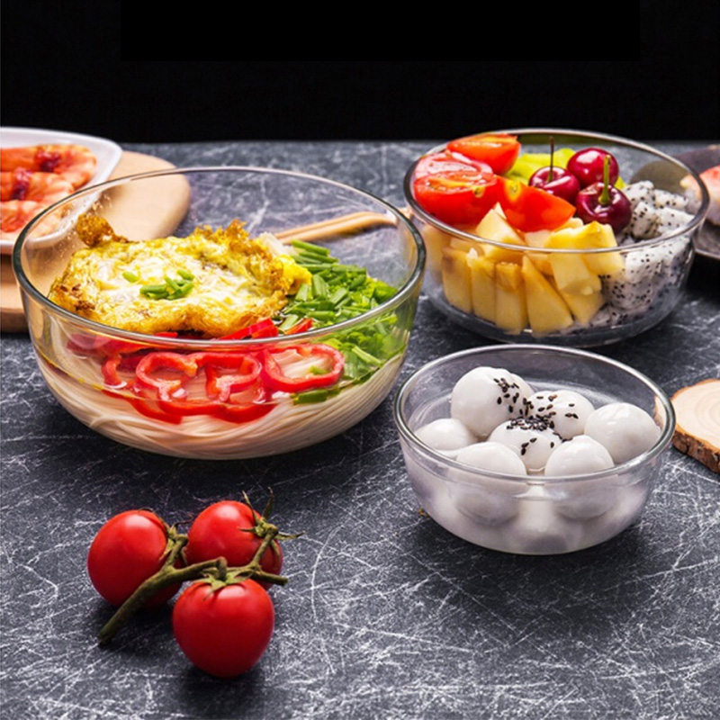 玻璃碗家用可微波沙拉碗耐热透明大号大碗甜品碗水果汤碗餐具饭碗