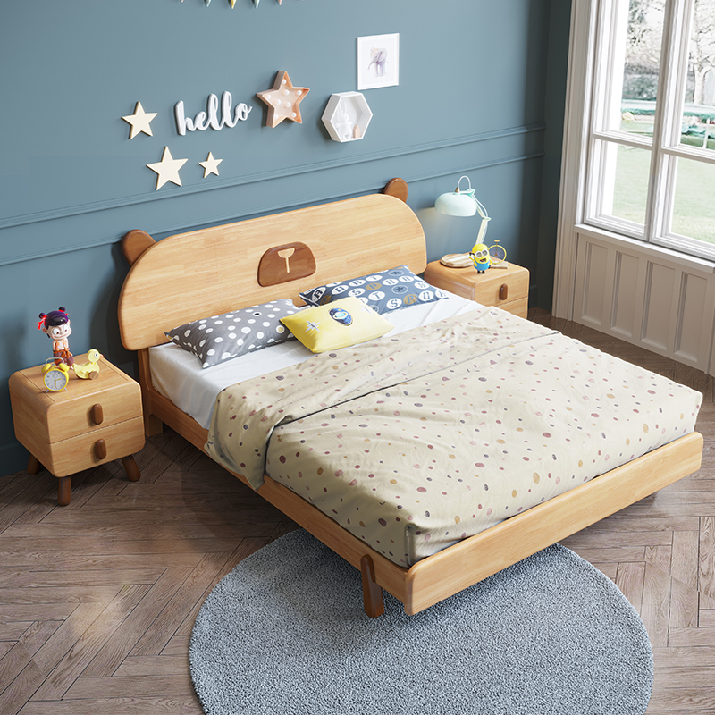 新品北欧实木床1.5米现代简约小户型F儿童床男孩女孩青少年单人床