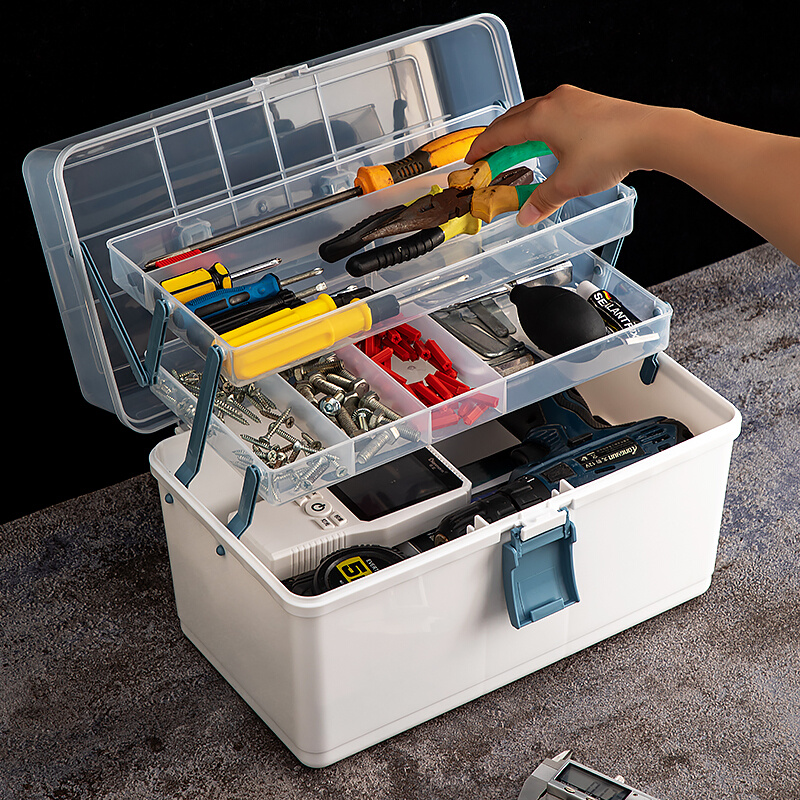 五金工具收纳箱手提式多功能电工维修工具箱大容量五金套装整理箱
