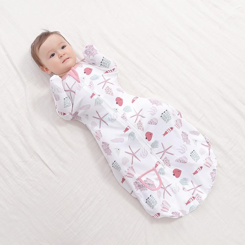 亚马逊爆款婴儿襁褓睡袋防惊跳婴儿包被四季新生儿长袖举手包手衣