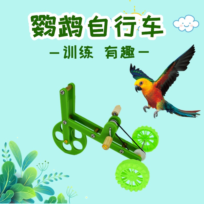 鹦鹉玩具训练自行车训鸟用品道具单车玄凤鸟通用训练互动玩具鸟笼