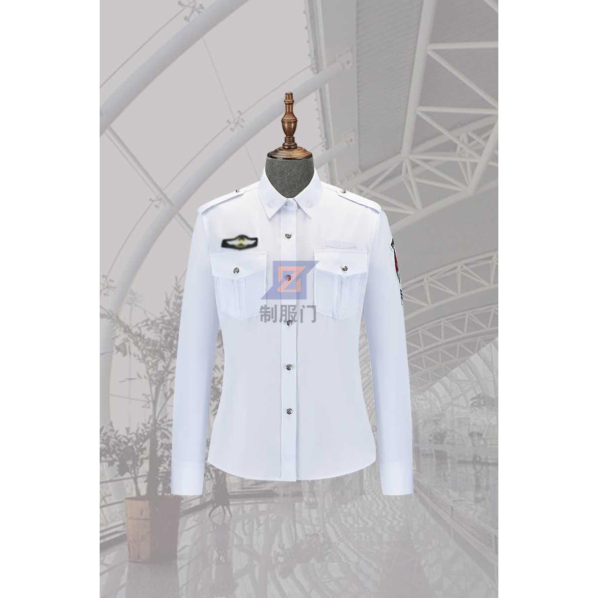 高档机场10款安检男女白色长袖衬衫夹克款衬衣空姐工作服夏装制服