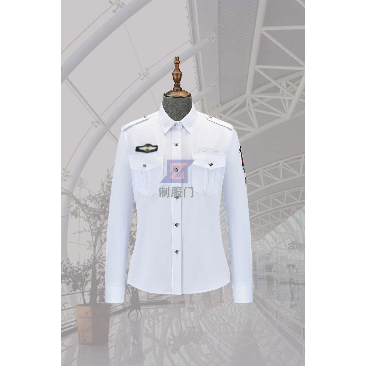 新款机场10款安检男女白色长袖衬衫夹克款衬衣空姐工作服夏装制服