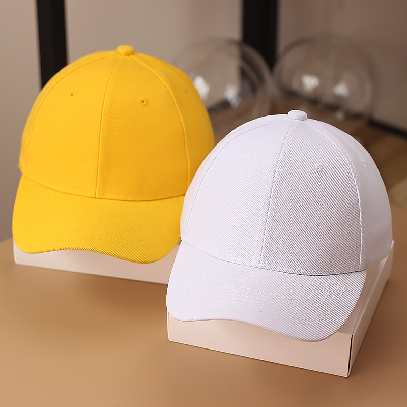 儿童帽子夏季鸭舌帽男女宝宝白色中小学生棒球帽幼儿园遮阳小黄帽