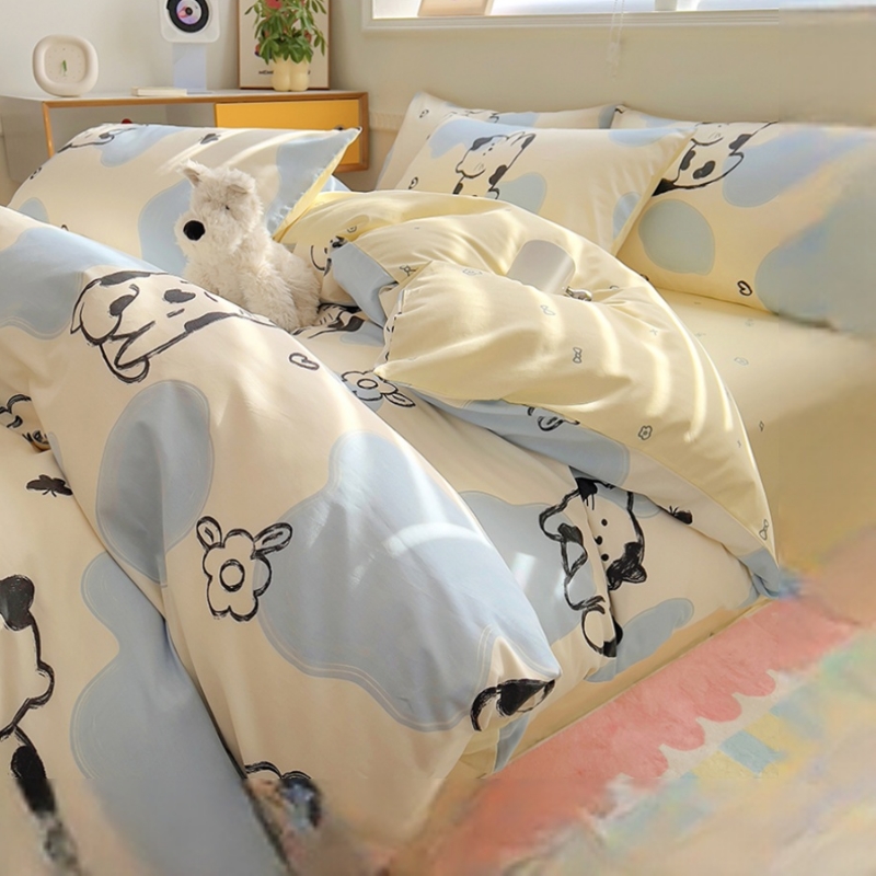 2024新款全棉床上四件套纯棉床单被套学生三件套儿童床品宿舍被芯