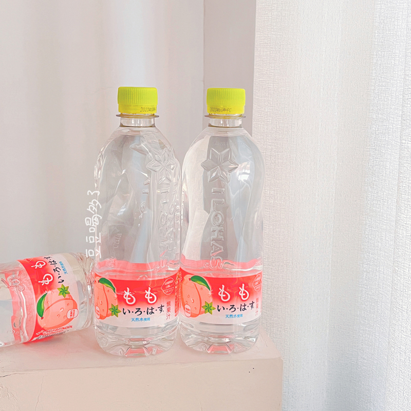 4瓶包邮 日本本土可口可乐I-LOHAS水蜜桃味透明白桃矿泉桃子水
