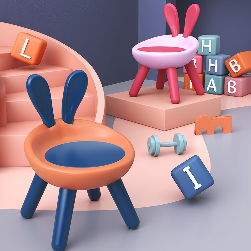 儿童动物小凳子换鞋椅子时尚创意兔子家用脚凳卡通矮凳塑料小板凳
