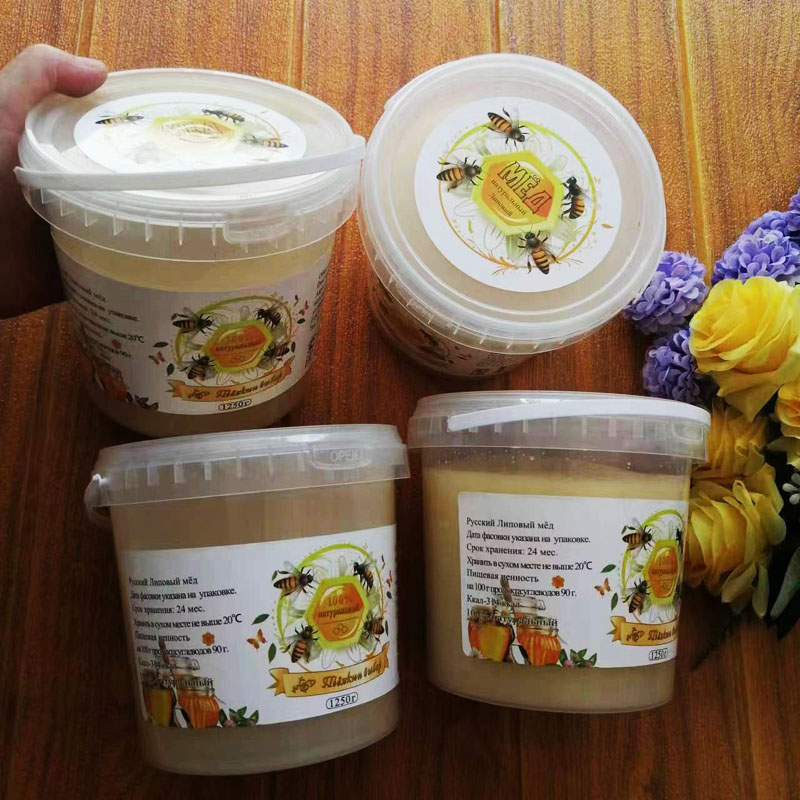 俄罗斯原装进口蜂蜜蜂择源野生天然2斤半桶装椴树蜜结晶蜜