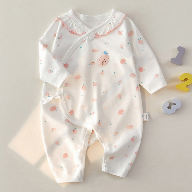 新生儿连体衣婴儿衣服春秋初夏款刚出生产房蝴蝶衣纯棉A类0-3个月