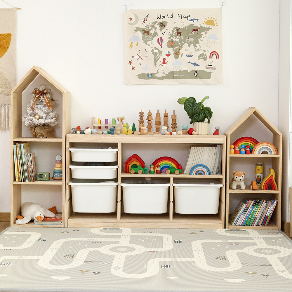 儿童房间布置装饰置物架多功能卧室家具收纳柜玩具整理收纳神柜子