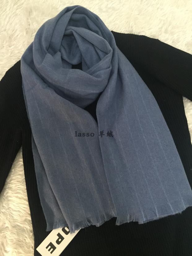 lasso出口北欧丹麦男女款通用100%羊毛加厚保暖围巾披肩