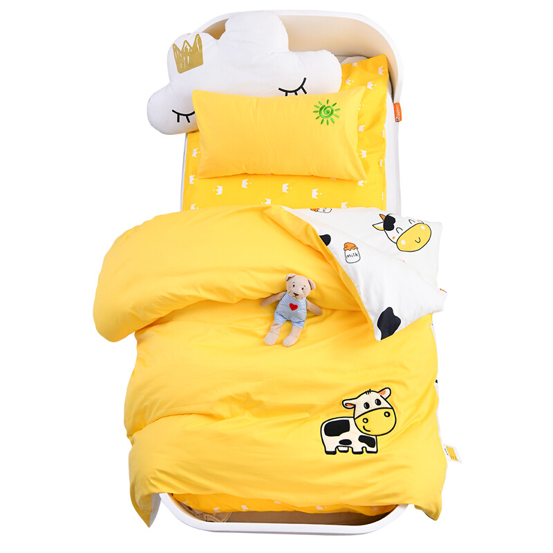 宝宝幼儿园被子三件套午睡含芯纯棉被套儿童婴儿床品六件套可定做