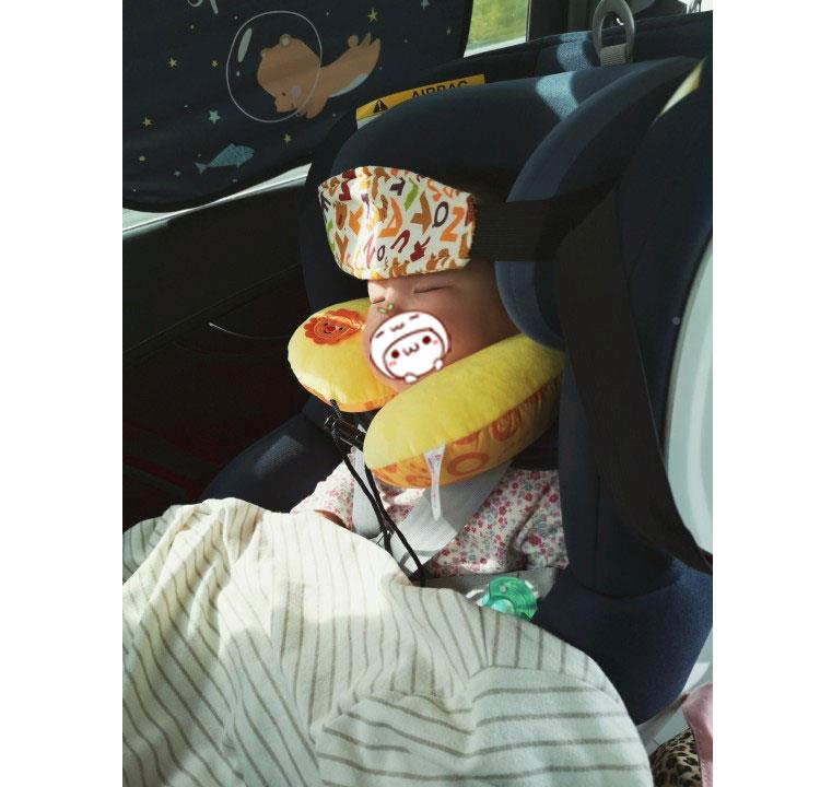 婴儿童头U型枕通护颈枕汽车安座椅枕宝宝睡觉头部全固卡定u形枕头