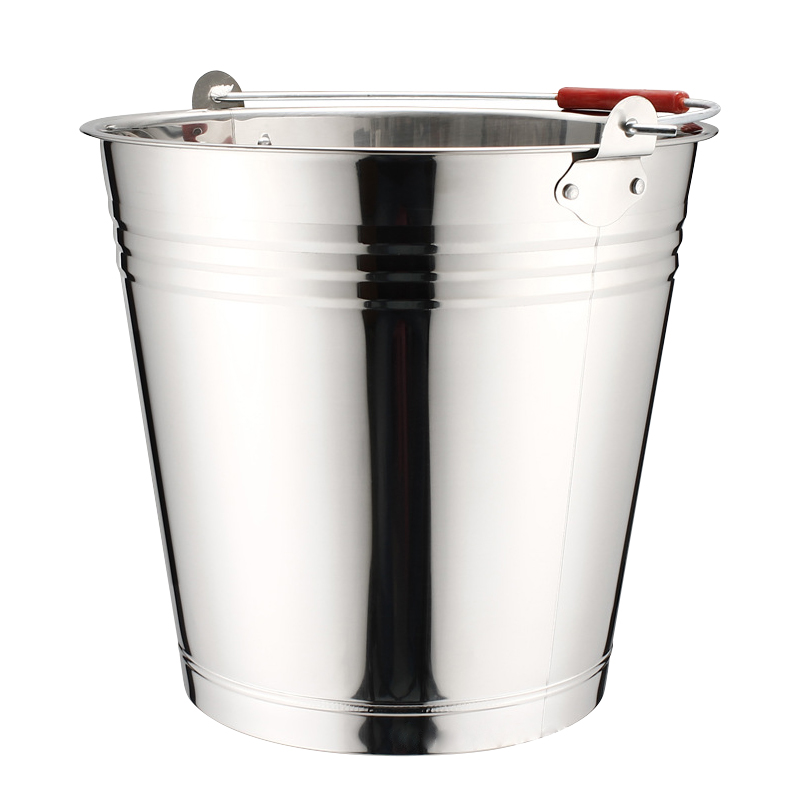 加厚不锈钢水桶手提式特大号家用带盖圆桶油桶食堂提水通铁桶储水
