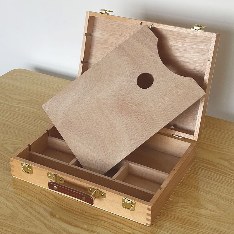 博汇画材 木制桌面便携手提画箱 油画箱 工具箱 写生画箱画板画架
