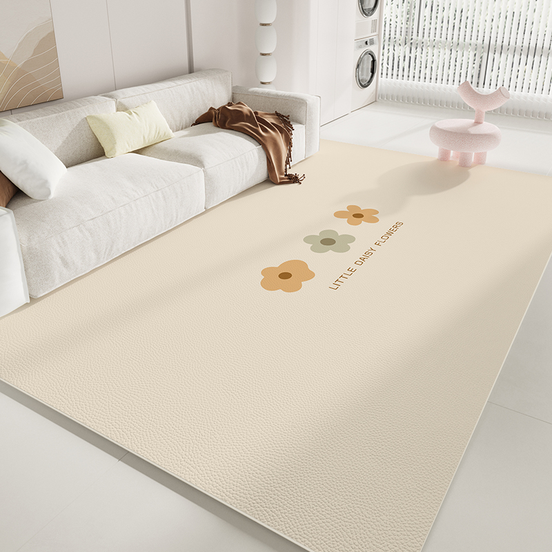 新客减奶油风客厅地毯防水儿童卧室阅读区宝宝爬爬垫皮革地垫子可