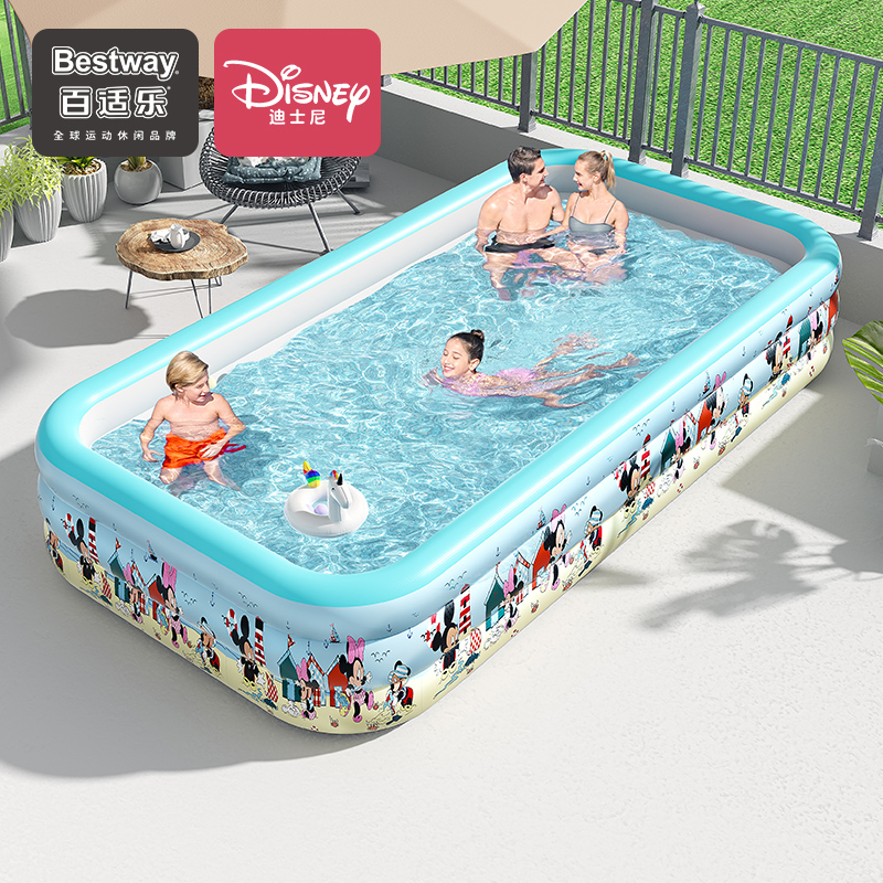 Bestway充气游泳池迪士尼家用宝宝儿童水池大人小孩婴儿游泳桶