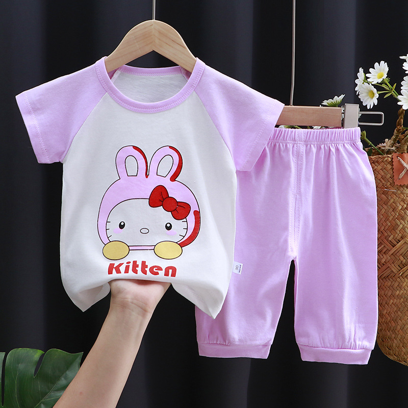 女童夏装套装婴儿夏季纯棉儿童宝宝衣服薄款一两岁女宝女孩两件套