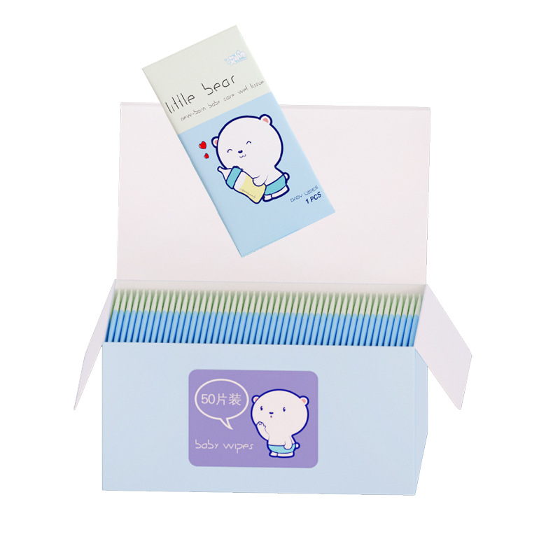 独立包装50片湿巾便携小包婴儿宝宝手口专用女学生随身携带湿纸巾