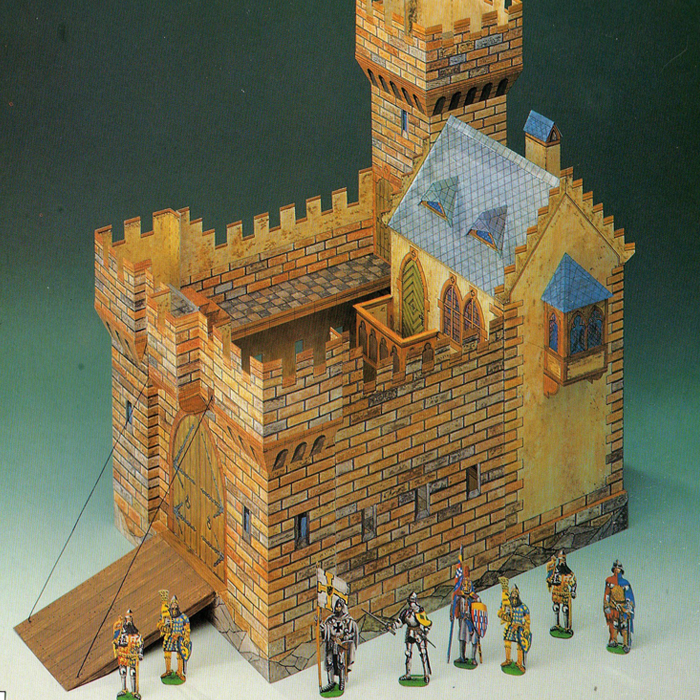 欧洲中世纪城堡建筑3d立体纸模型DIY手工制作儿童折纸益智玩具