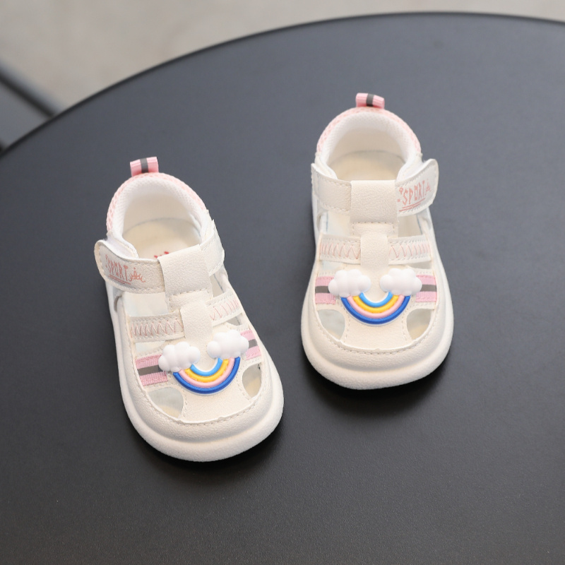 夏季学步鞋男宝宝凉鞋女透气婴儿鞋子软底防滑1一2岁小童机能鞋子