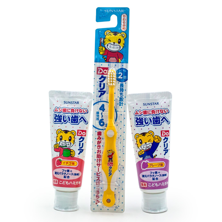 日本  SUNSTAR 盛势达 巧虎 儿童牙膏牙刷 水果味 让宝宝爱上刷牙