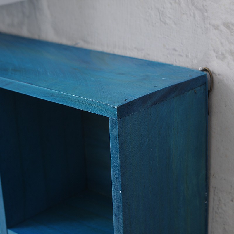 极速zakka实木桌面收纳盒现代简约水杯架置物架多层墙上壁挂格子