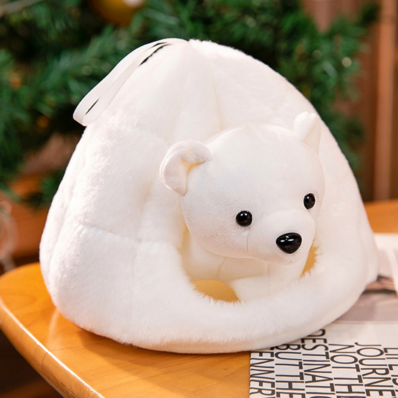 可爱北极熊小宠物窝玩偶公仔企鹅毛绒玩具小挂件女生儿童生日礼物