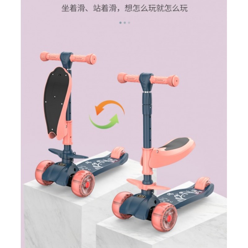 推荐三合一平衡车滑板车儿童1一3-6岁12宝宝男女童可坐三合一踏板
