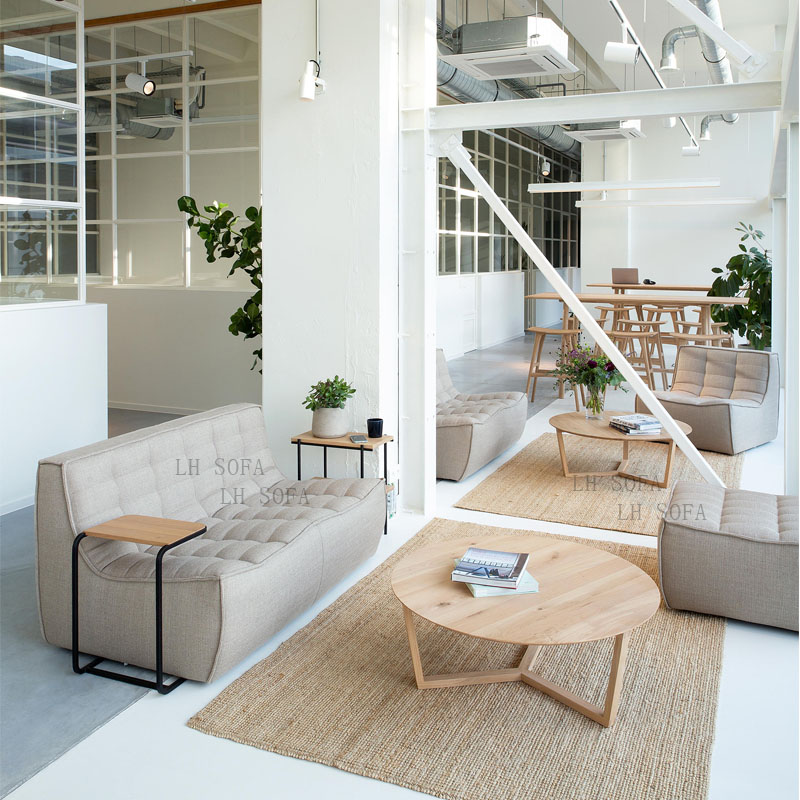 北欧简约设计师懒人沙发客厅小户型模块转角沙发组合三人无扶手椅