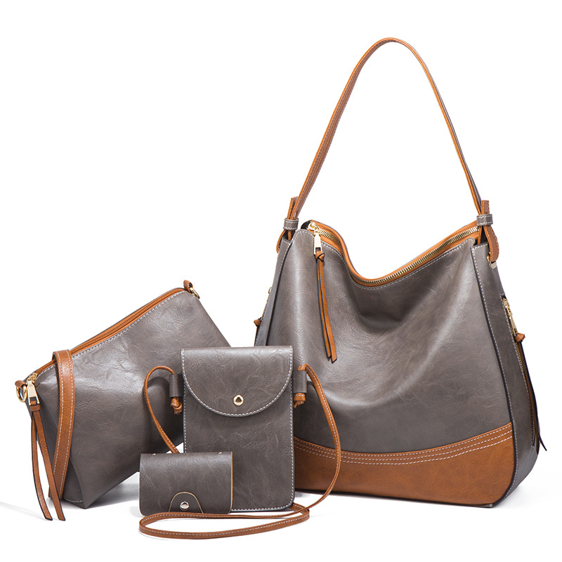 leather shoulder bag women combo bag ladies fashion 4pieces