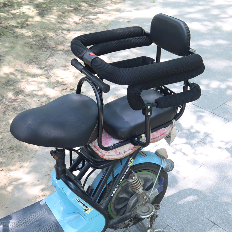电动车后置儿童安全座椅自行车宝宝后座两用加厚坐垫高靠背接