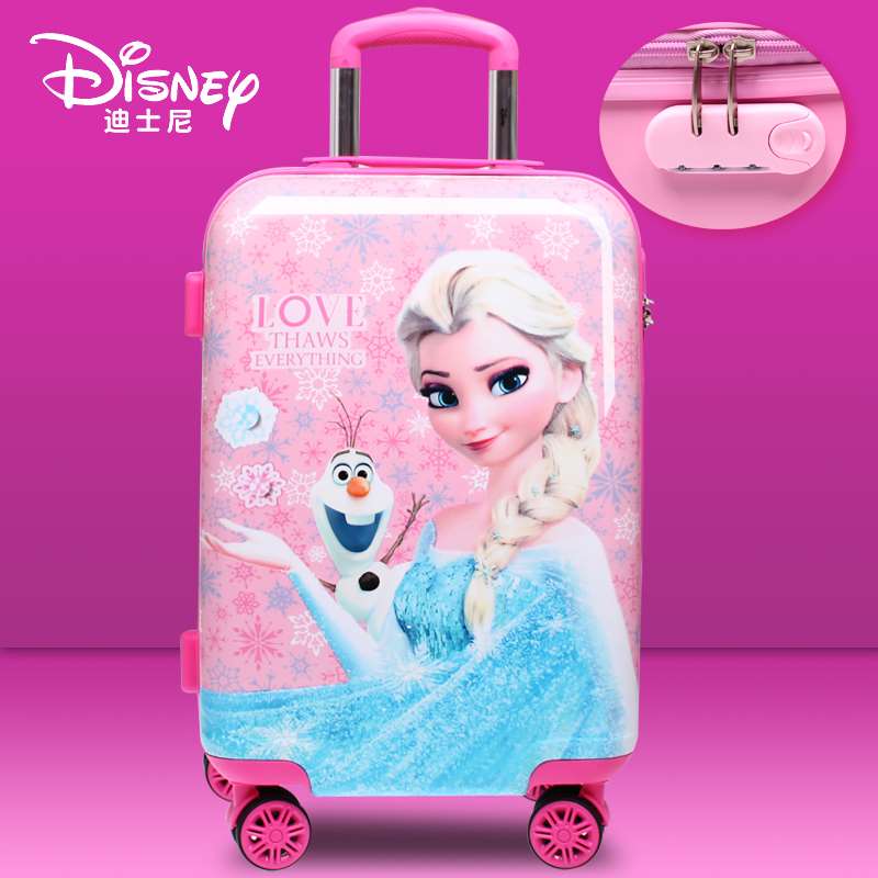 高档迪士尼冰雪奇缘儿童拉杆箱女卡通小行李箱可坐骑登机箱女童万