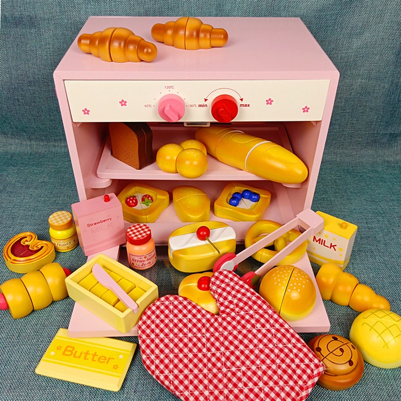 速发新款仿真烤箱玩具过家家微波炉儿童烤炉宝宝烧烤套装厨房面包