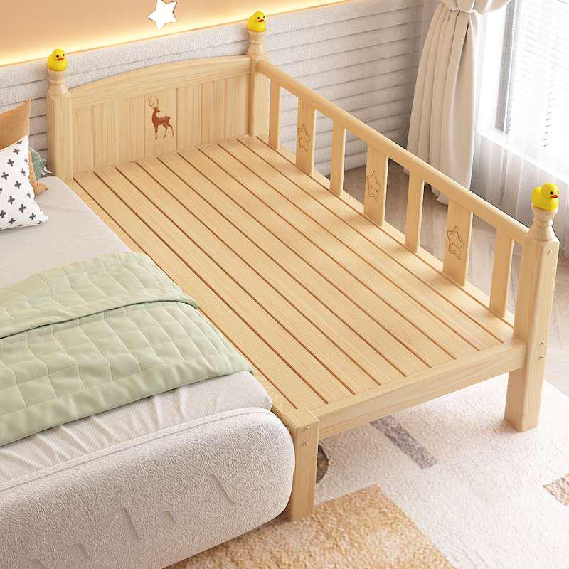 实木软包婴儿床边高围栏宝宝加宽延边床儿童平接小床拼接大床神器