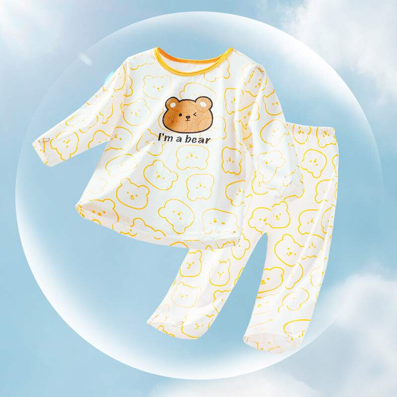 婴儿夏季套装纯棉两件套分体宝宝衣服薄套头男女儿童夏天空调服