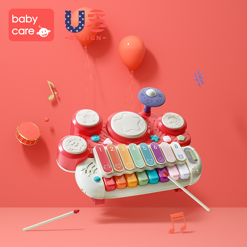 高档babycare宝宝手敲琴儿童乐器玩具 婴幼儿益智八音琴音乐手拍