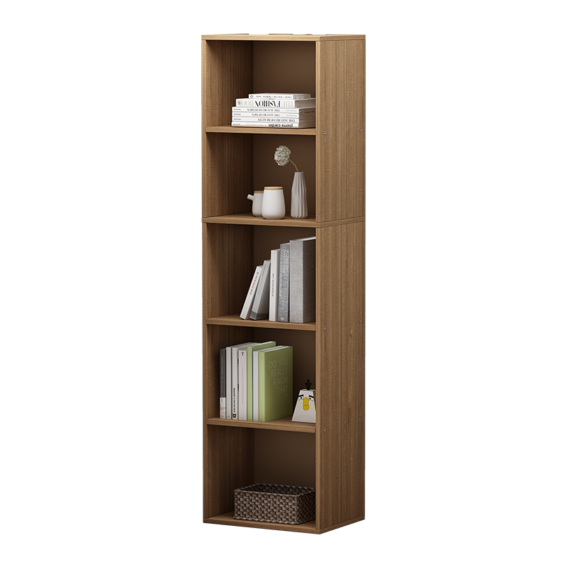 书架置物架落地实木色储物柜简易小书本收纳柜客厅格子柜家用书柜